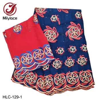 

Wholesale Swiss Voile Lace In Switzerland High Quality Jacquard Brocade Fabric with Stones 5+2yards/lot HLC-129