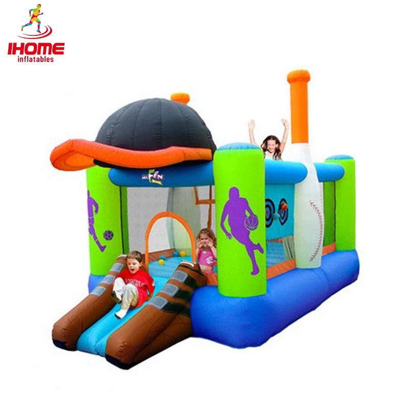 

IHOME children's slide BTBOY Child inflatable indoor playground home trampoline belt slide cartoon sports trampoline plaza