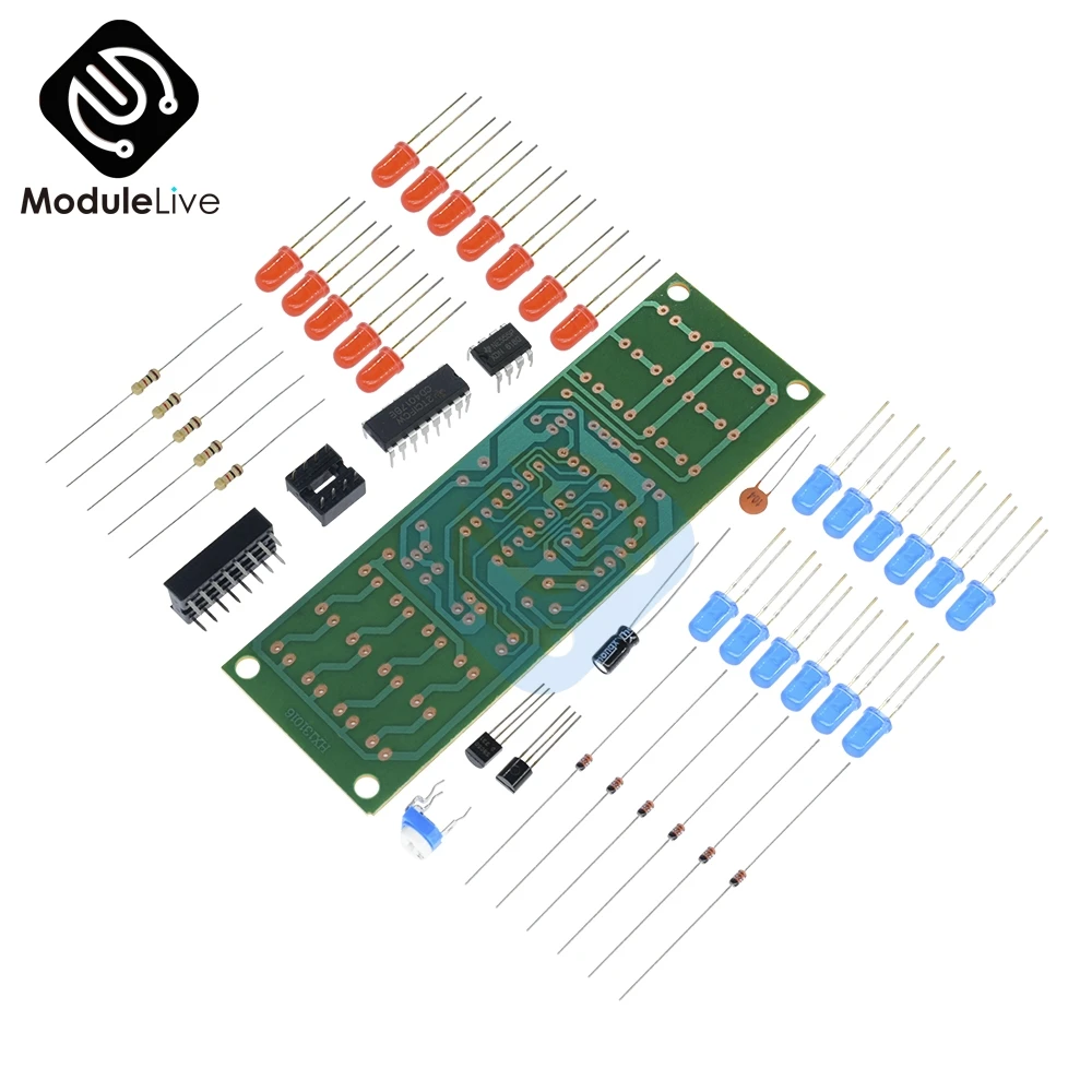

1Set NE555 + CD4017 Red Blue Double Color Flashing Lights Board Kit StrobePractice Learning DIY Kits Electronic Suite Module