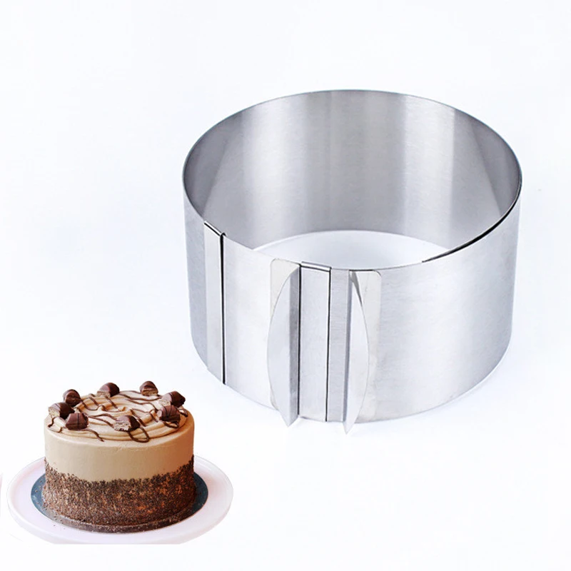 

6-12 Inch Round Stainless Steel Silver Cake Mould Retractable Mousse Ring Baking Tool Decorating Tools Adjustable Size Shape 56
