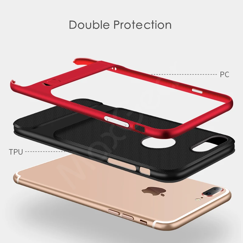 Kickstand Case For iPhone 7 8 Plus X Magnetic Holder Phone Cases PC+TPU 360 Degree Rack Stand Cover For iPhone 6 6s Plus