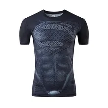 2016 summer muscle man Hollywood blockbuster superhero captain America, superman space marines lycra compressed T-shirt