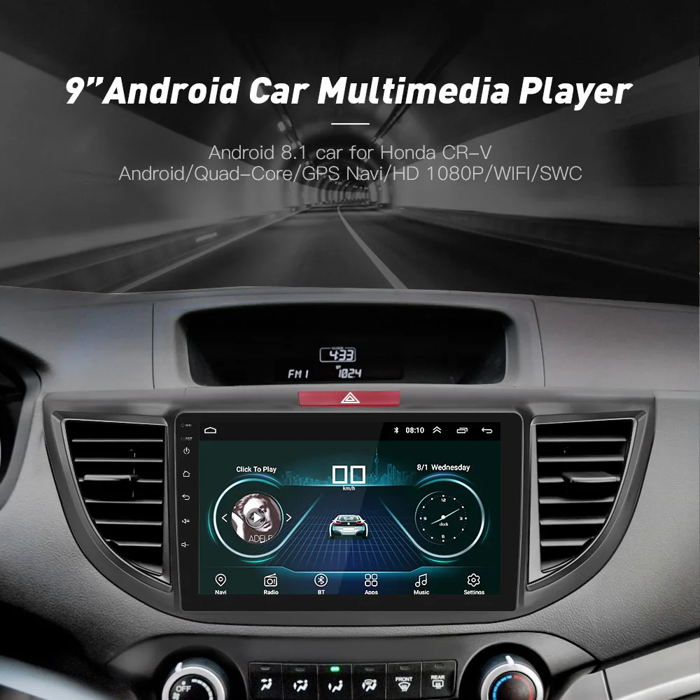 Cheap 2 Din Android 8.1 GPS Navigation Car Radio Stereo Multimedia Player For Honda CRV 2012 2013 2014 2015 Car Radio Stereo no dvd 1