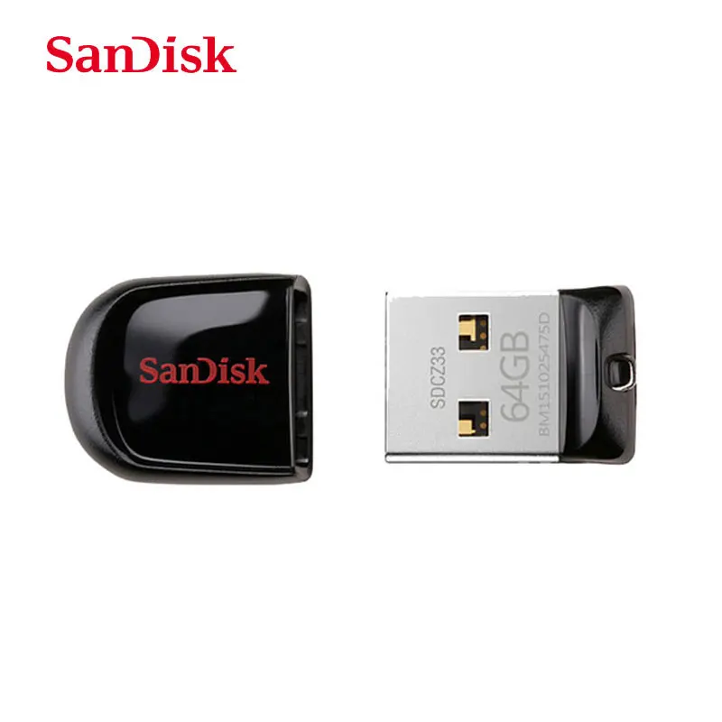 SanDisk Cruzer Fit CZ33 Super mini USB Flash Drive 64GB USB 2.0 sandisk pen drive 32GB memory stick Pen Drives 16GB U disk