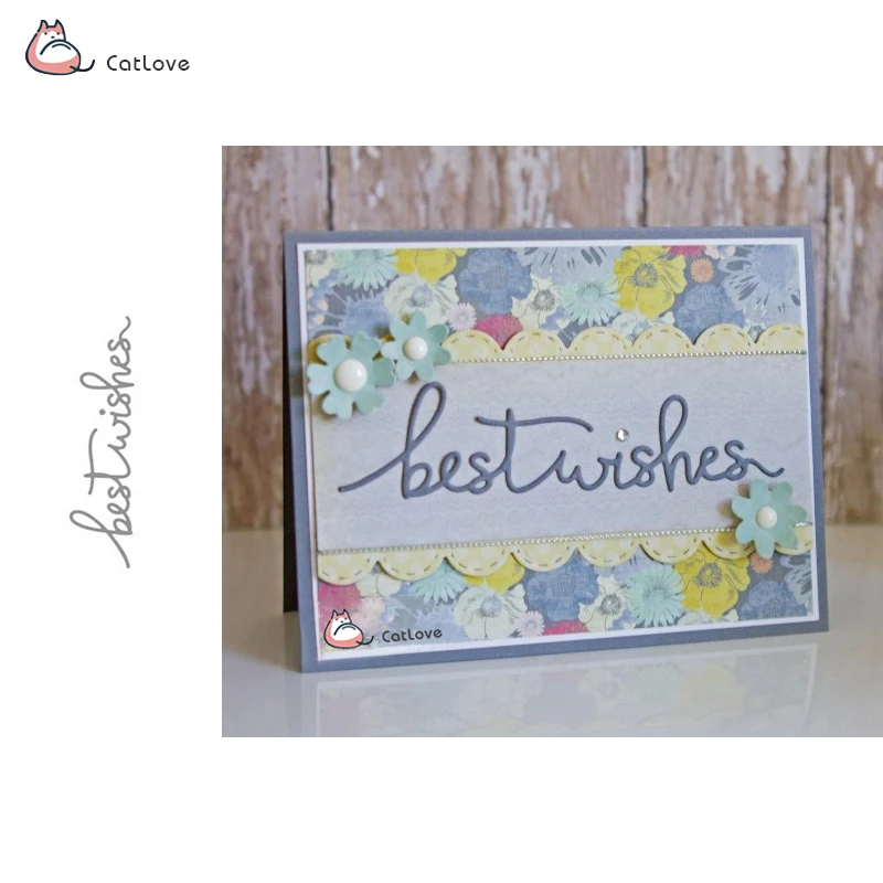 

Best Wishes Word Metal Cutting Dies Stencils For DIY Scrapbooking Paper Card Decorative Craft Embossing Die Cuts New 2019