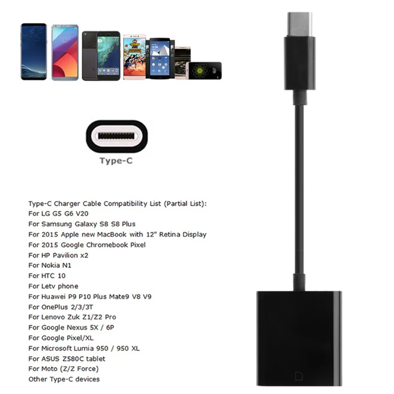 Usb type C-sd-карта для камеры Reader OTG Кабель-адаптер для Android Phone Tablet PC PVC 12 см