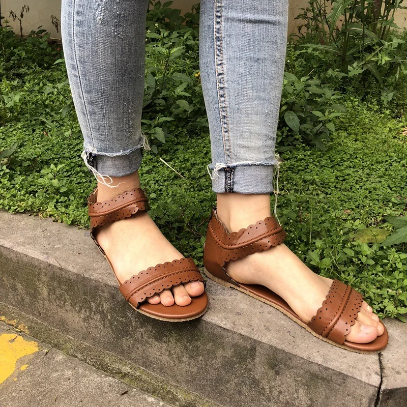 Womens-Summer-Sandals-Flat-Ankle-Strap-Casual-Shoes-Back-Zipper-Zip-up-Fashion-Footwear-AB17 (2)