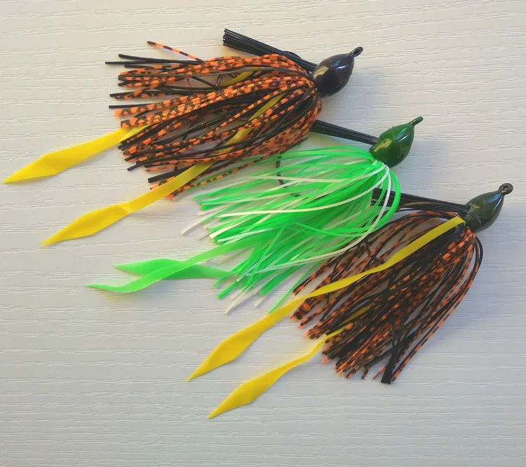 

5pcs 14g/17g Bullet Jig Head Rubber Jig Fishing hook Soft fishing lure fishing hook Mixed colors Free shipping