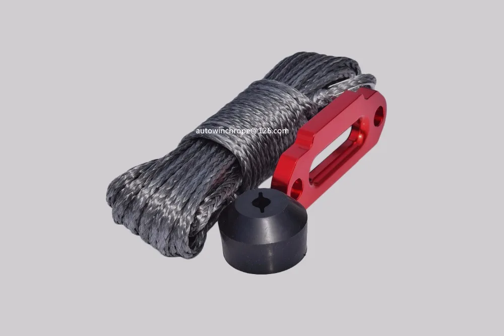 6 ملليمتر * 15 متر رمادي atv الونش الخط إضافة إضافة ونش fairlead atv سدادة ، الاصطناعية ونش حبل ، كيفلر ونش كابل