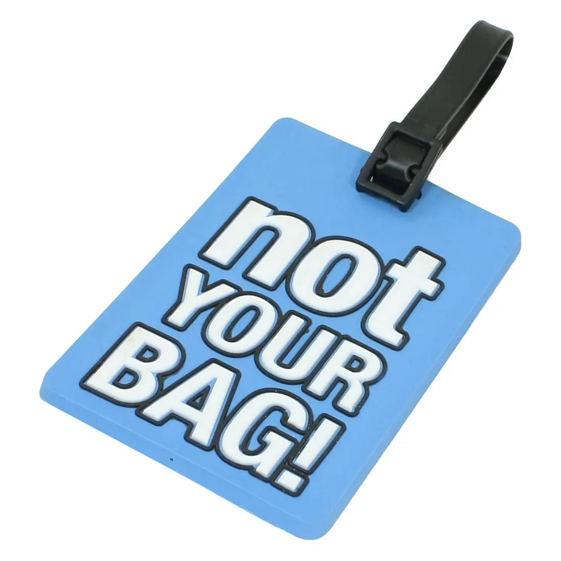 

Name Address Label Blue Soft Plastic Not Your Bag Pattern Luggage Tag