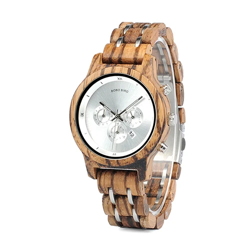 BOBO BIRD Wooden Couple Watches Simple Women Man Wristwatch Calendar Chronograph Clock Quartz Movement Ladies Custom Great Gift P18-2 WOMEN