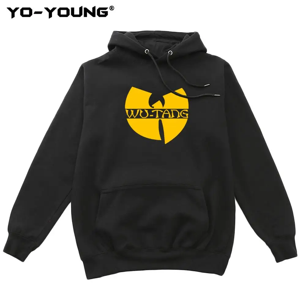 Yo-Young Steetwear Толстовка флисовый свитшот с логотипом Wutang Clan, повседневные уличные толстовки унисекс - Цвет: Black Hoody