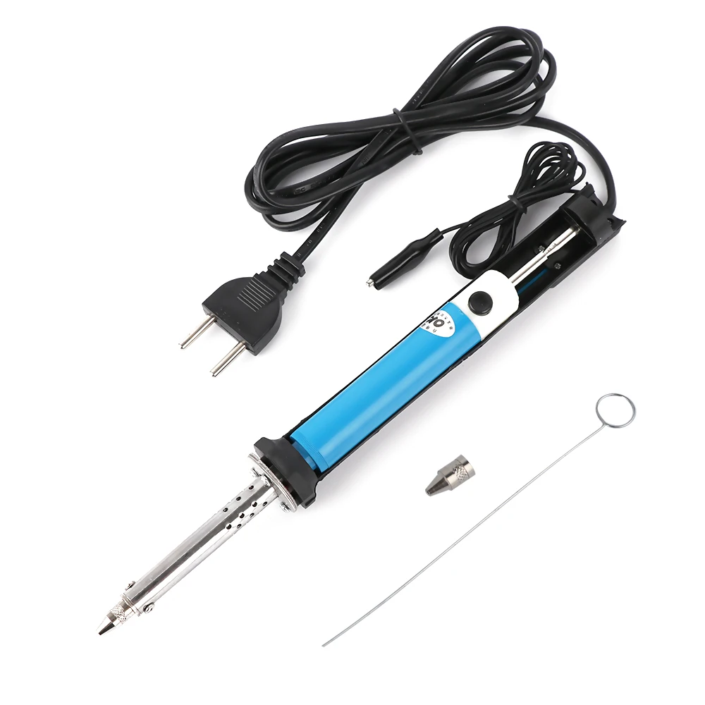 

Useful Handheld Electric Tin Suction Sucker Pen Desoldering Pump Soldering Tool with PCB Board Cleaner Replaceable Nozzle
