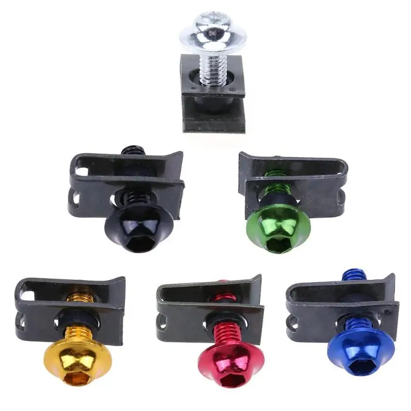 

10pcs 5mm Motocycle Aluminum Alloy Fare Moto Screw Bolts Spire Speed Fastener Clip Spring Nuts for Kawasaki Accessories Szyby