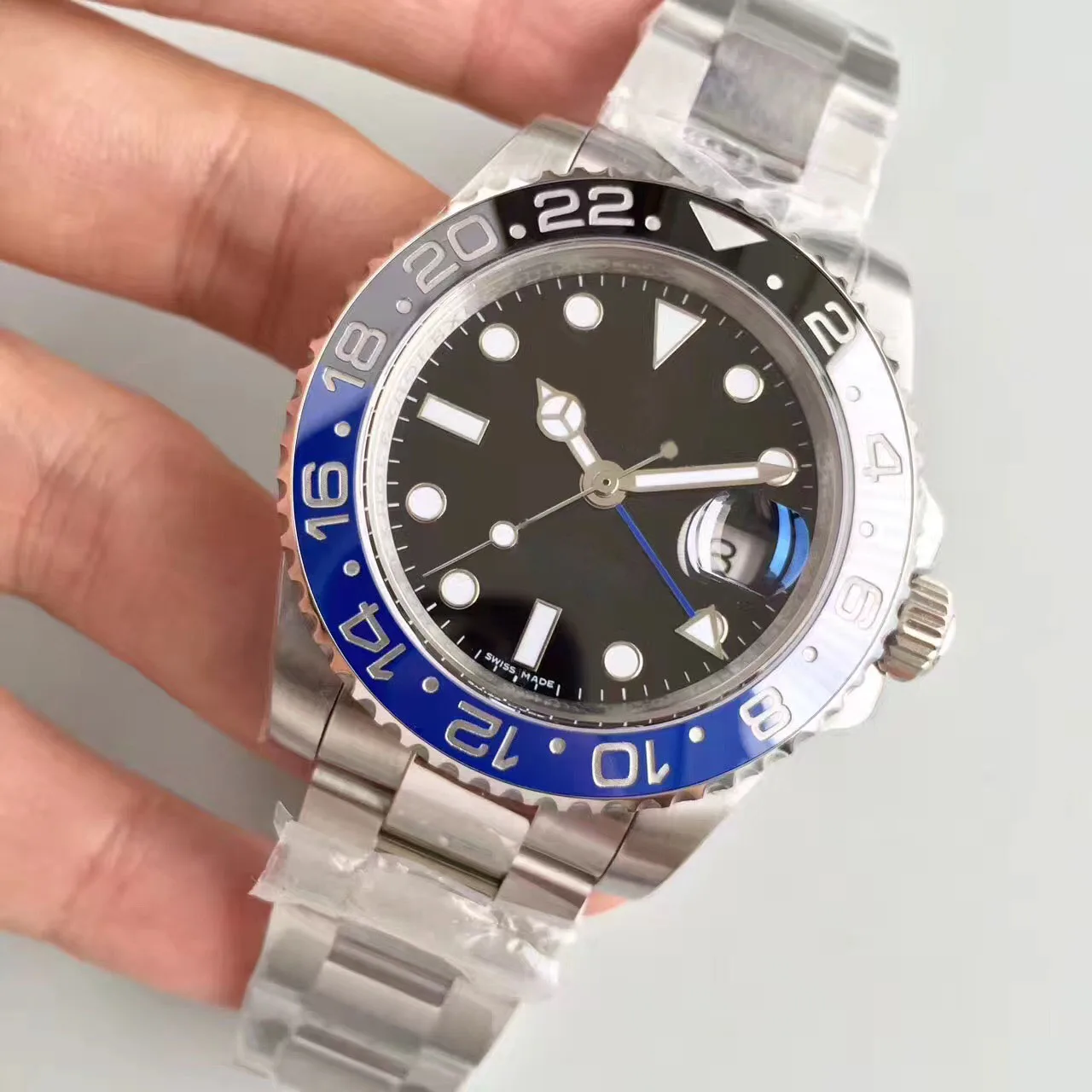 

New AAA Batman Automatic GMT master II Ceramic Bezel Black Blue 116710 Sapphire Greenwich 116710Blro Stanless Men Wristwatch