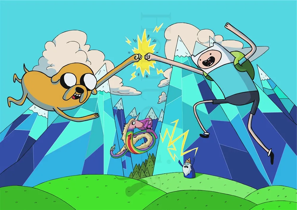 Adventure Time постеры, Мультяшные настенные наклейки, белая бумага с покрытием, принты для украшения дома, гостиной, спальни, бара, домашнего искусства, бренд