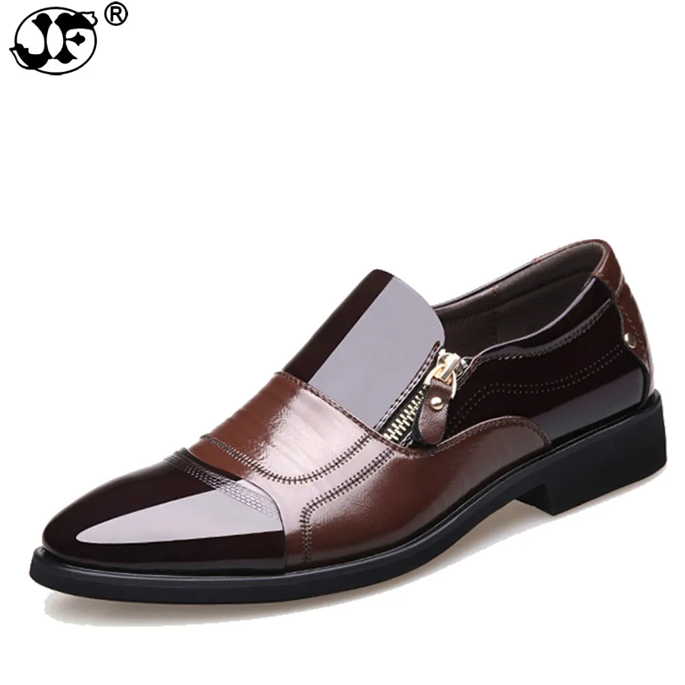 

New Spring Fashion Oxford Business Men Shoes Genuine Leather High Quality Soft Casual Breathable Men's Flats Zip Shoes 856