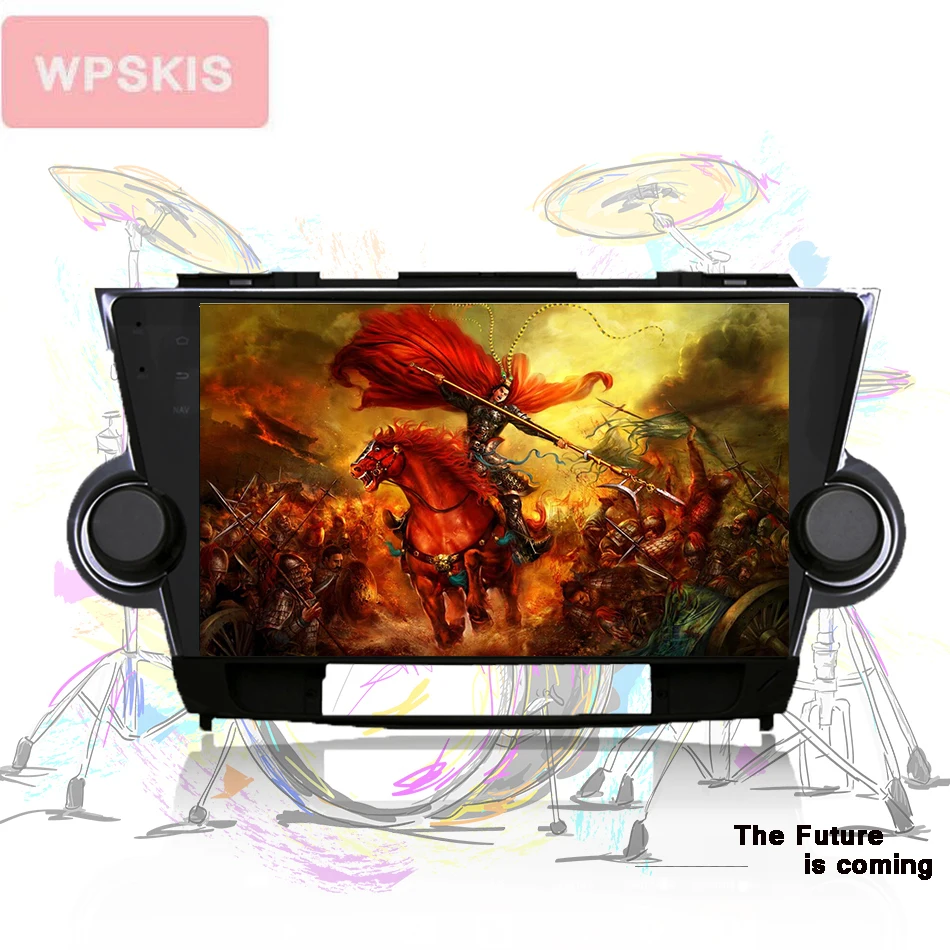 Clearance 2 din car dvd radio player 10.1 inch 2G+32G for Toyota Highlander 2009-2013 android 9.0 with bluetooth GPS wifi DVR Stereo Radio 5