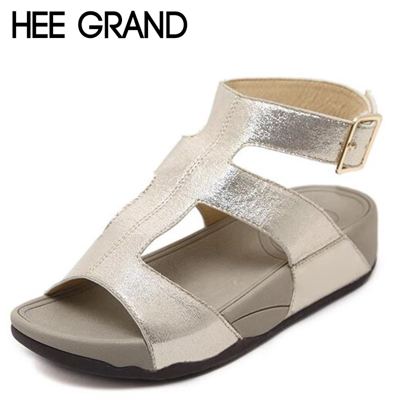 

HEE GRAND 2018 New Summer Leisure Women's shoes Comfortable Large Size Soft Bottom Sandals Vacation Shoes for Girls XWZ4758