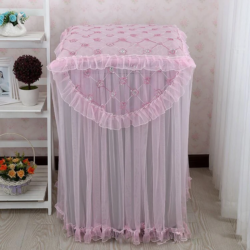 

Hot Single Door Lace Drum Washing Machine Cover Towel Home Fabric Washing Machine Dustproof Cover Household Decoration Cover