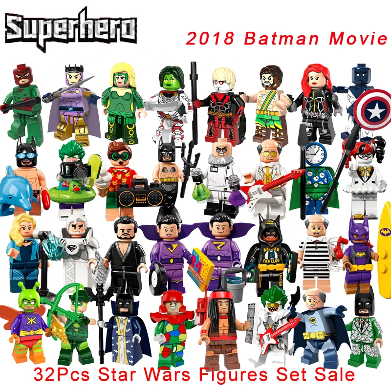 

Superheroes 32Pcs/Set Batman Movie Figure Balder Gamora Harley Quinn Batgirl Alfred Disco Clown Legoingly Building Block