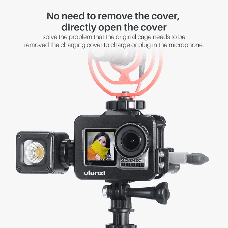 ULANZI OA 1 металлический Vlog клетка для DJI Osmo действие с микрофоном холодной обуви GoPro
