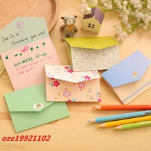 6 шт./компл. Цветочный складной открытка на день рождения Рождество конверт записи Бумага