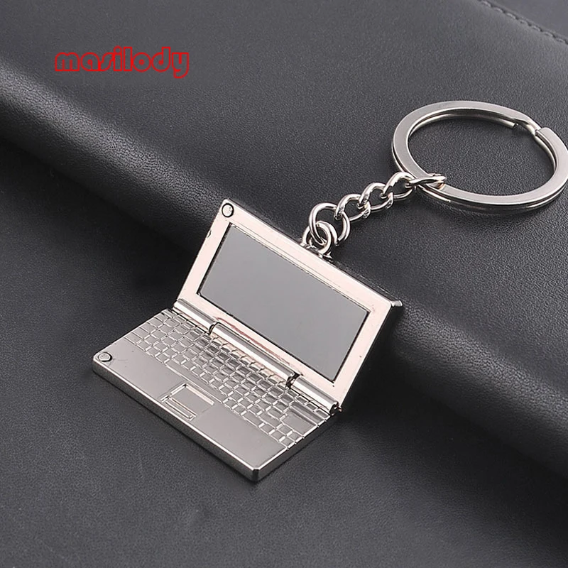 50pcs/Lot Metal Laptop Key Chain Mini Computer Keychain Novelty Gifts