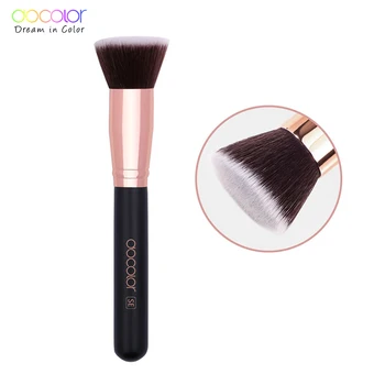 Docolor 1PC Flat Foundation Brush Flat Top Buffing Kabuki Brush Face Makeup Brush Powder Foundation Blush Bronzer Cosmetics Tool nature hair flat fluff powder brush