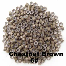 1000 шт./лот кольца для химического наращивания волос алюминиевое Силиконовое микрокольцо инструменты для волос каштановый коричневый