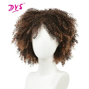 

Deyngs Afro Kinky Curly Synthetic Wigs Short Hair Wigs For Black African American Women Costume Cosplay Wigs Dark Brown