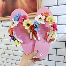 HAHAFLOWER/женские сандалии; Вьетнамки с цветочным рисунком и розой; милые босоножки для девочек; большие размеры 35-45;