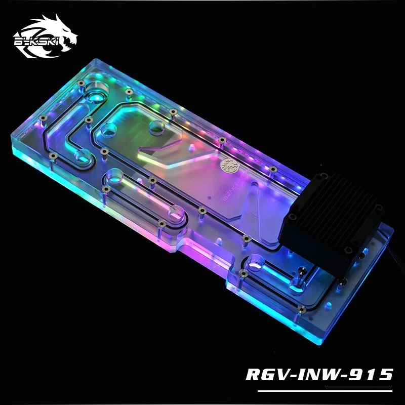 BYKSKI Acrylic Board Water Channel Solution use for IN WIN 915 Computer Case for CPU and GPU Block 