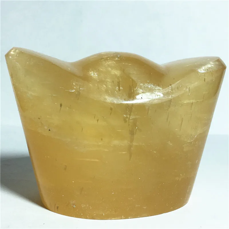 

natural Yellow calcite quartz crystal Carving wing