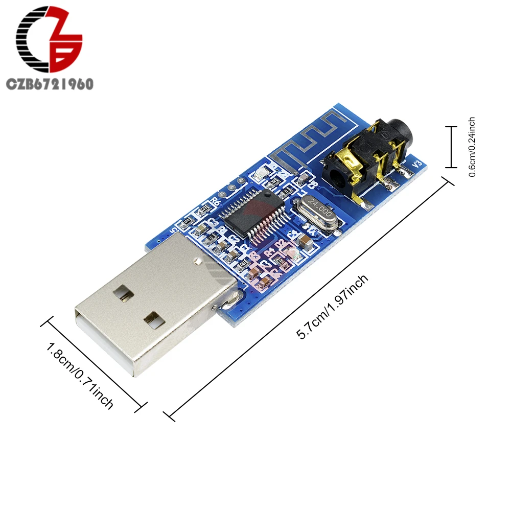 

USB Wireless Bluetooth 4.0 Audio Receiver Board Bluetooth Audio Decoding Amplifier Module LED Indicator