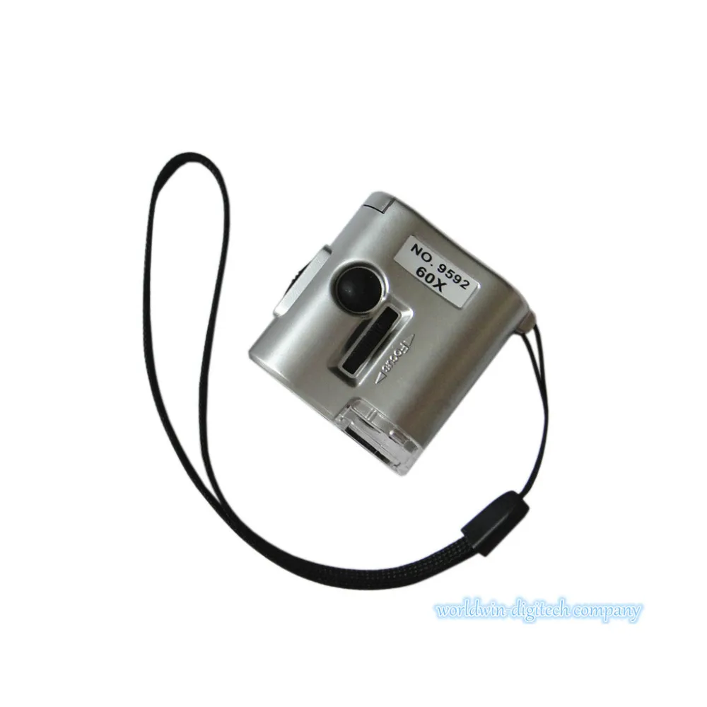 30X 60X Mini Pocket Magnifying Lupa Hand Magnifier Portable Jeweler Microscope Loupe Glasses LED Lights Currency UV Detector Len
