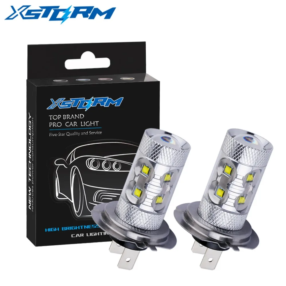 2pcs H7 Led Bulb 60W Driving font b Lamp b font White car Fog Lights Bulb