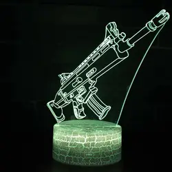 Штурмовой rifleTOY SCAR-L mark 3D лампа игры СВЕТОДИОДНЫЙ ночник 7 цветов изменить сенсорный настроение Dropship