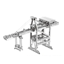 Nanyuan 3D Metal Puzzle Dock crane building Model DIY Laser Cut Assemble Jigsaw Toys font b
