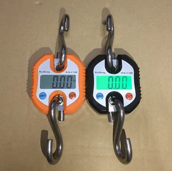 

150kg Portable Digital Hanging Scale Electronic Crane Fishing Balance Weight Scale Hook 50 pcs / lot free shipping