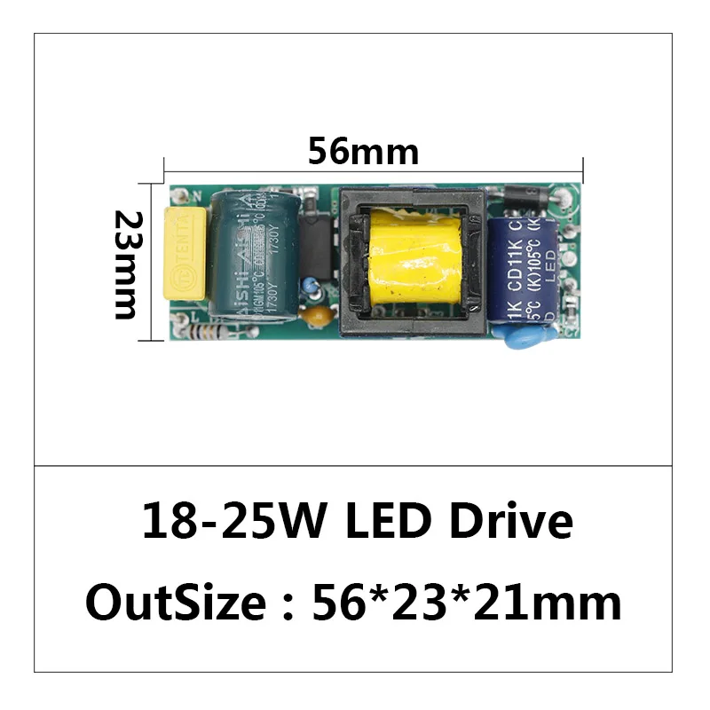 Светодиодный драйвер 300mA 1 Вт 3 Вт 5 Вт 7 Вт 12 Вт 18 Вт 20 Вт для Светодиодный источник питания s AC90-265V трансформаторы для Светодиодный источник питания - Цвет: 18-25W