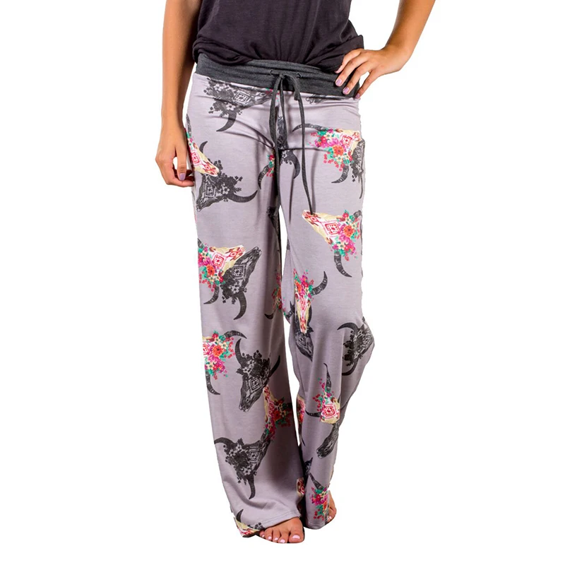 Милые дизайнерские штаны для сна, женские длинные штаны с цветочным принтом, пижамные брюки, женская мягкая свободная Пижама, штаны для сна, пижамы