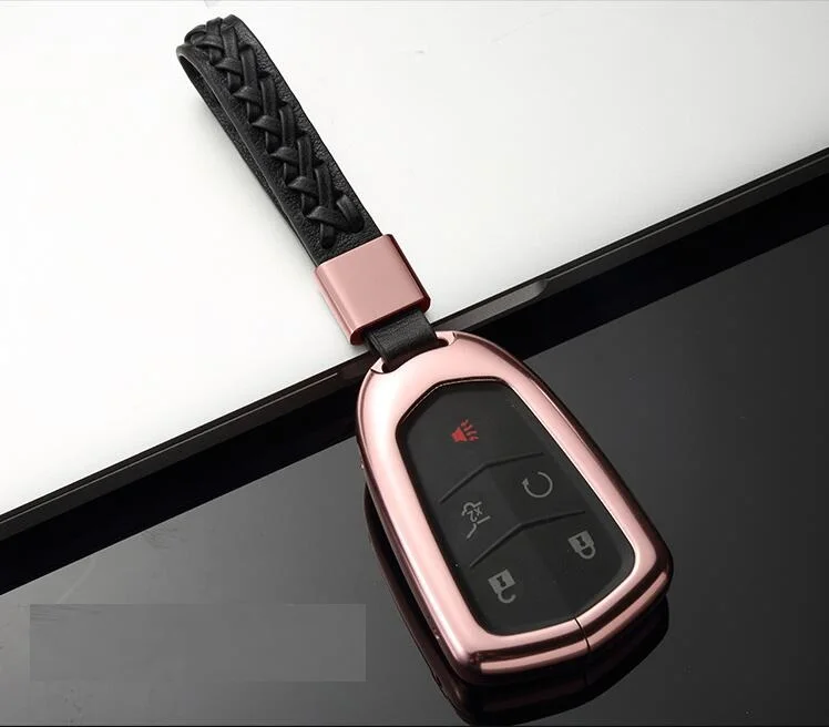 Автомобиль Алюминий сплав Auto Key держатель оболочки удаленный ключевой чехол для Cadillac ATS-L CT6 CTS XTS XT5 SRX Escalade - Название цвета: 08