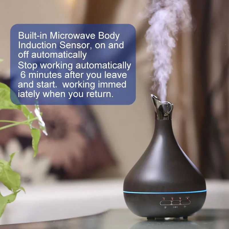 

300ml Aroma Essential Oil Diffuser Ultrasonic Air Humidifier purifier with Wood Grain LED Lights for Office Home Bedroom