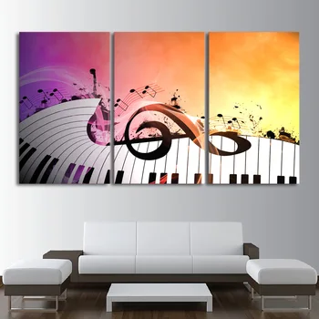 

Modern HD Printed Paintings Modular Posters 3 Panel Piano Keys Music Character Home Decoration Tableau Wall Art Pictures Canvas
