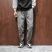 YASUGUOJI, новинка, повседневные мужские вельветовые штаны, штаны, мужские спортивные штаны, джоггеры, эластичная уличная одежда, одноцветные мужские брюки-чиносы