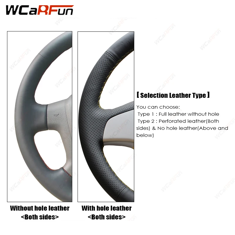 WCaRFun из натуральной кожи чехол рулевого колеса автомобиля для Renault Megane 2 2003 2004 2005 2008 Kangoo 2008-2012 Scenic 2 2003-2009