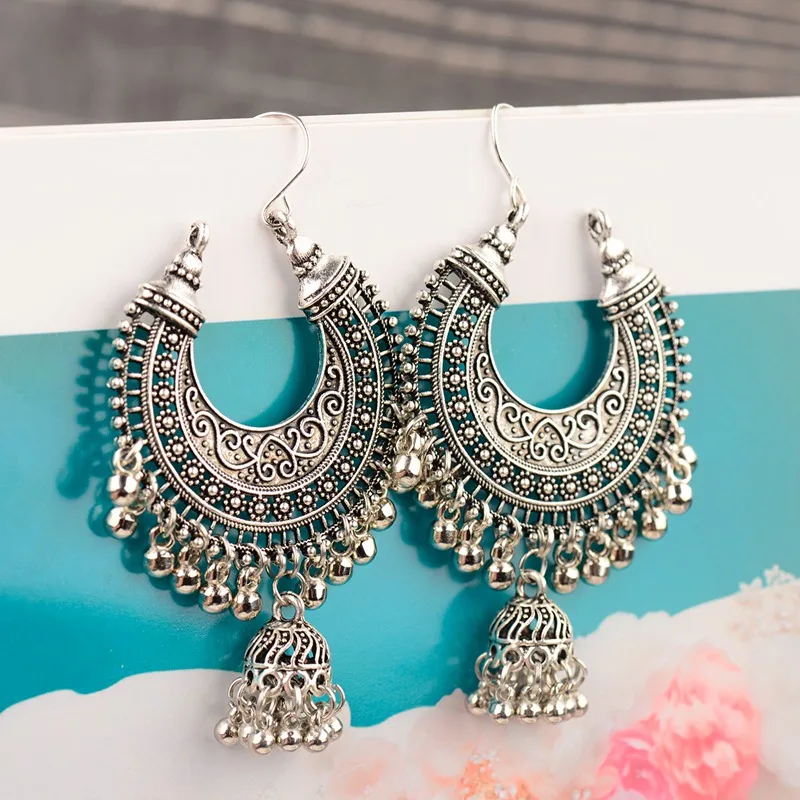 OIQUEI 2020 трендовые маленькие индийские Jhumka висячие серьги с кисточками для женщин