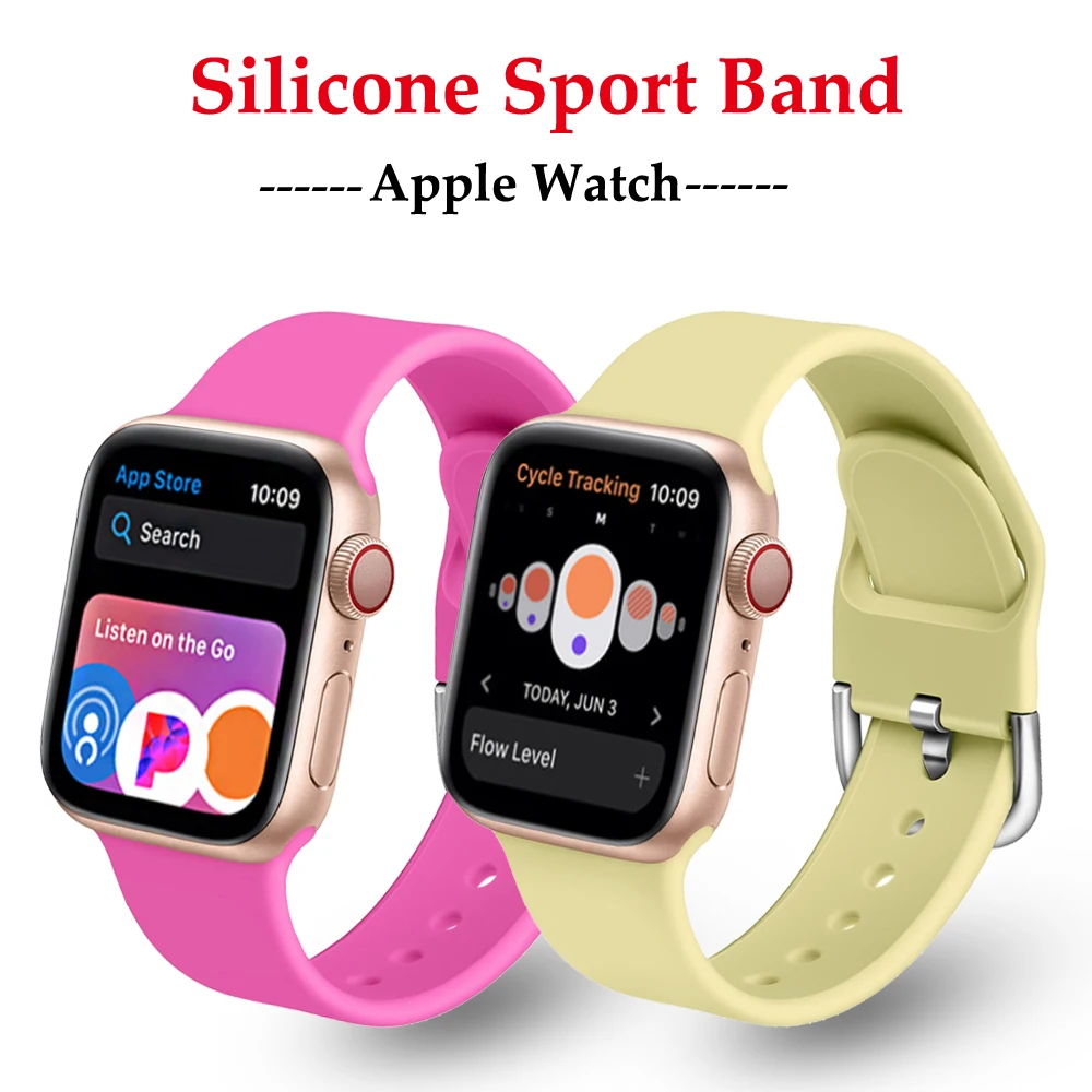 

Lerxiuer Silicone strap for apple watch band apple watch 4 band 42mm 38mm iwatch 4 3 2 1 Bracelet watchband Watch Accessories