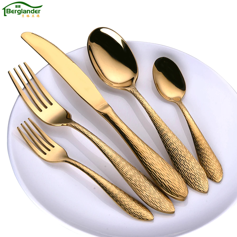 Buy BERGLANDER gold plated cutlery set stainless steel